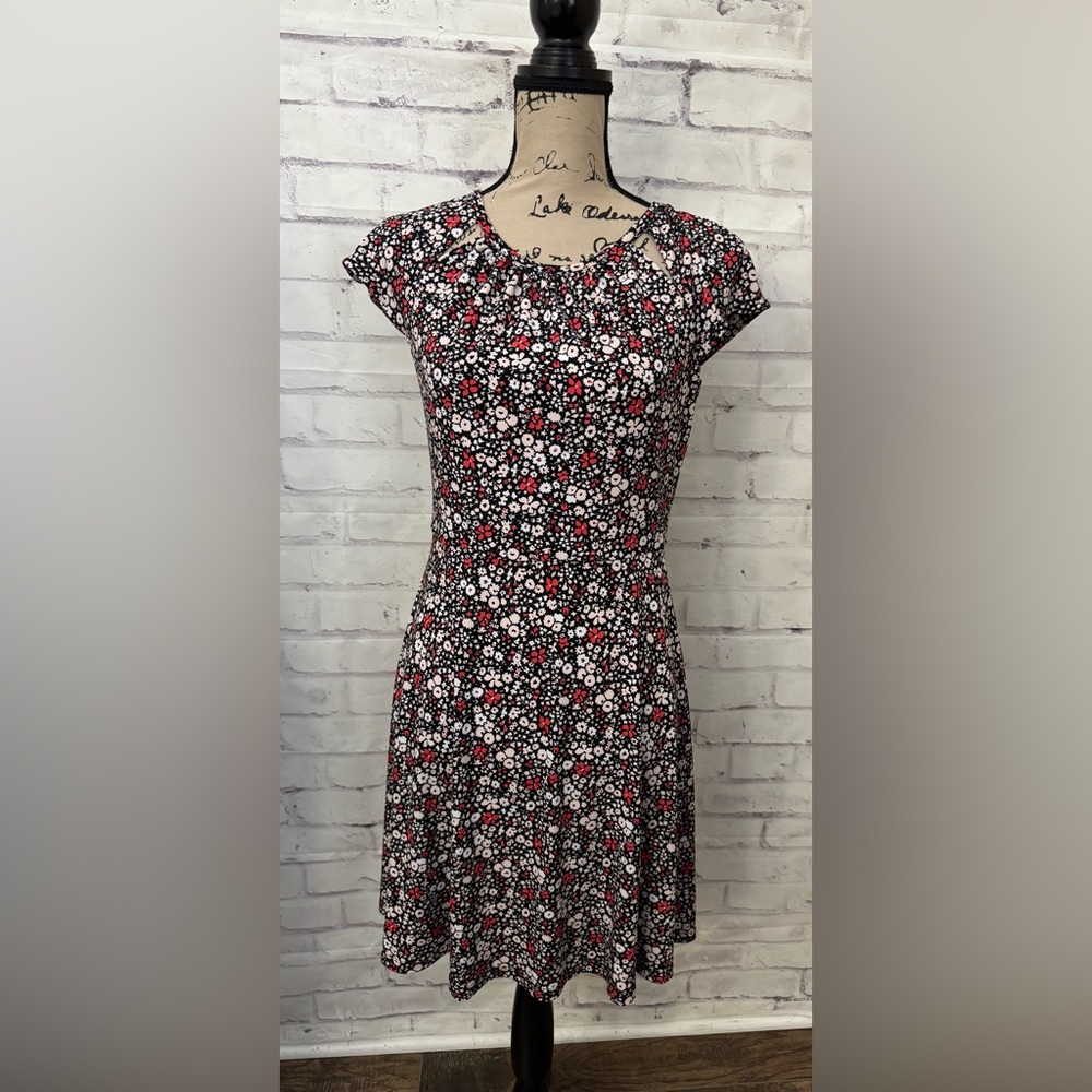 Michael Kors XS Brooks Floral Print Cut Out Dress Career Feminine Work Casual‎